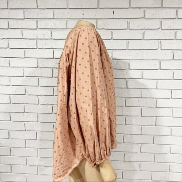 Zara Swiss Dot Voluminous Sleeve Blouse | Romantic Sheer Top | SizeLarge - Picture 8 of 16